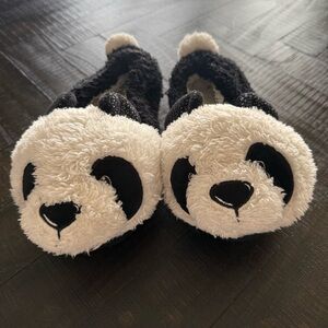 Cozy Panda Plush Women's Slippers - Black & White